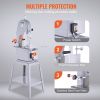 VEVOR Commercial Electric Meat Bandsaw, 1500W Stainless Steel Vertical Bone Sawing Machine, Workbeach 19.3" x 15", 0.16-7.9 Inch Cutting Thickness, Fr